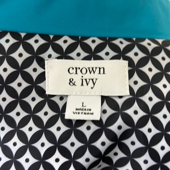 Crown & Ivy Turquoise vest Womens L - Picture 4 of 5